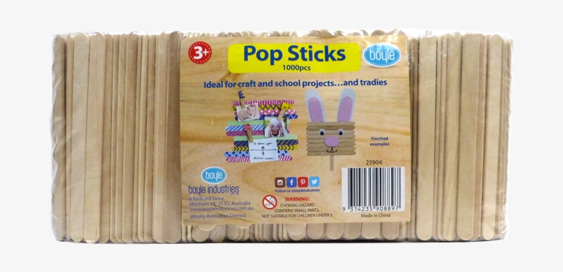 Boyle 1000 Piece Wooden Craft Pop Stick Set - Tagliatelle, transparent png download