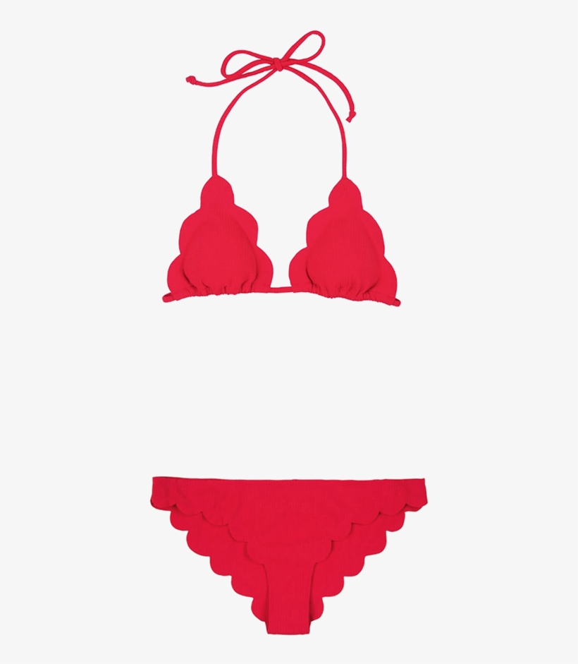 Marysia Broadway Scallopped Bikini In Red - Brassiere, transparent png download
