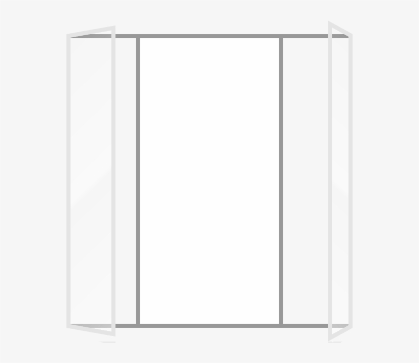 Single Door With Double Venting Sidelites - Monochrome, transparent png download