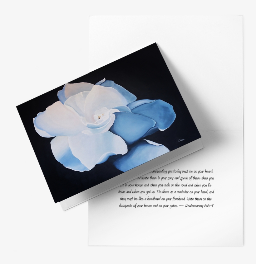 White Gardenia Greeting Card, transparent png download