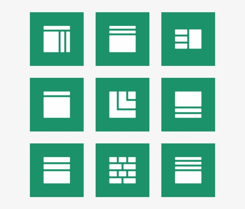 Layouts Rounded Icon In Style Flat Square White On - Cara Kait Sarung Bantal, transparent png download