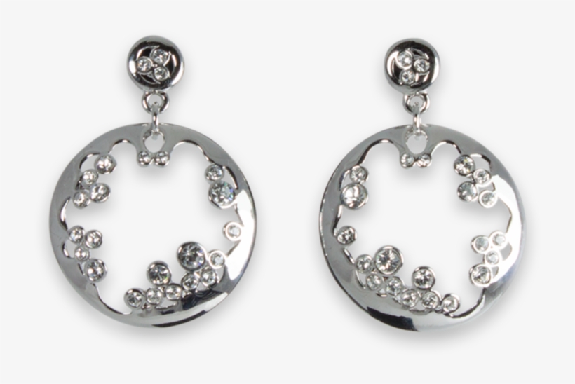 Hollow Out Circular And Cubic Zirconia Earrings - Earrings, transparent png download