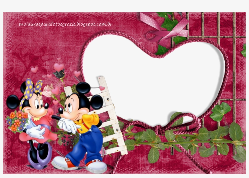 Moldura Para Fotos Mickey Amp Minnie Molduras Para - Heart, transparent png download