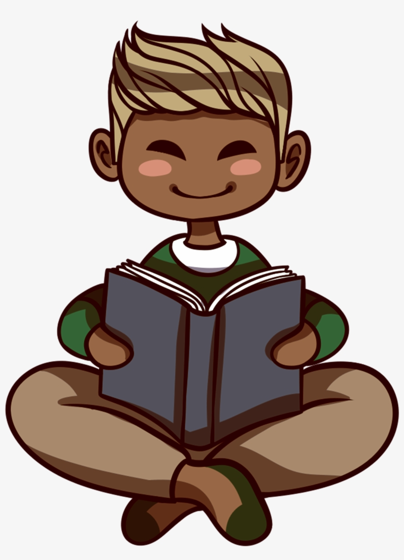 Boy Happy Reading - Sitting, transparent png download