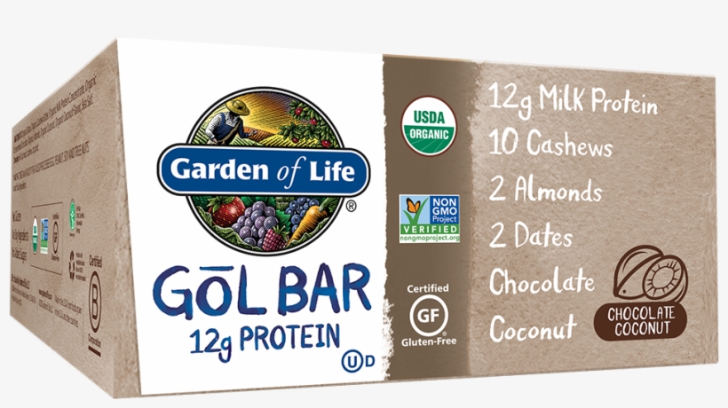 Garden Of Life Gol Bar, Chocolate Coconut Flavor, - Chocolate Sea Salt Gol Bar Garden Of Life Review, transparent png download