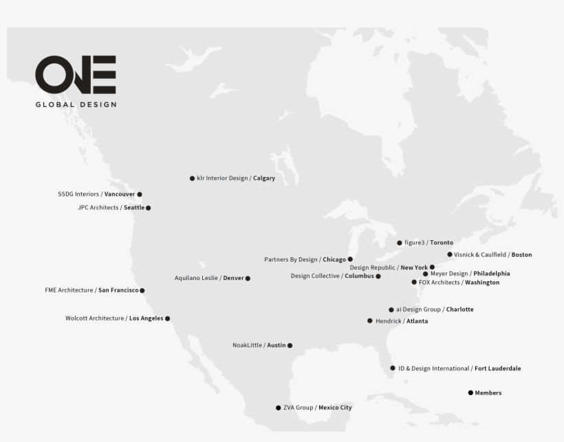 Through The One Global Design Network, We Establish - North America White Png, transparent png download