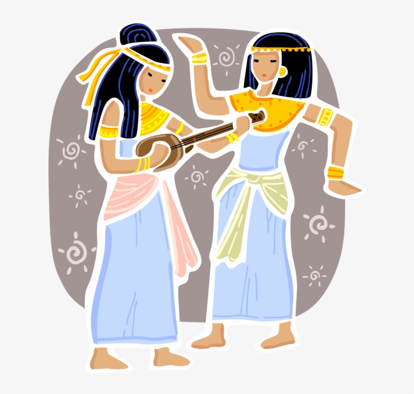 Vector Illustration Of Ancient Egypt Musician Plays - Cartoon, transparent png download