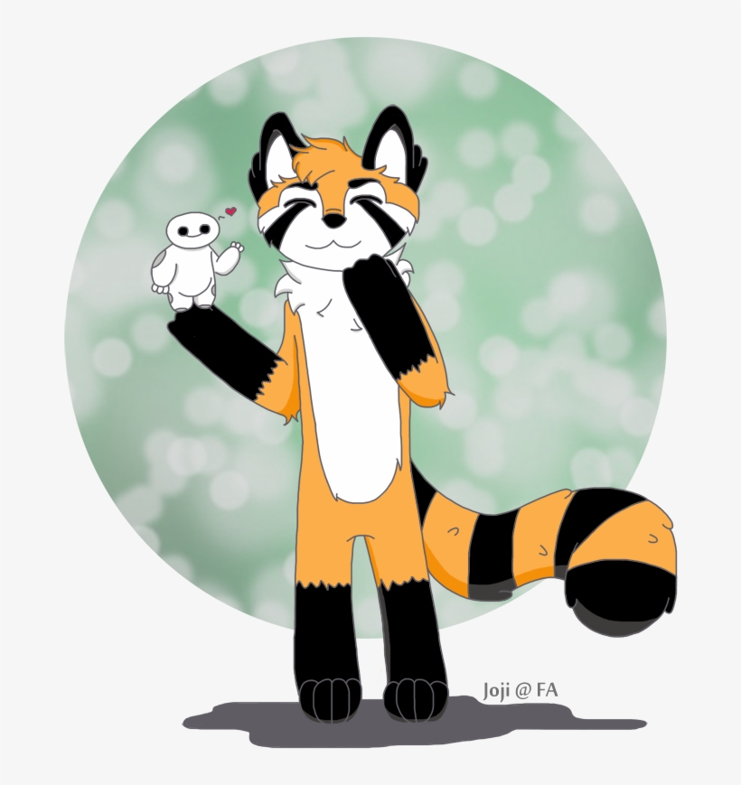 Panda With A Tiny Baymax - Cartoon, transparent png download