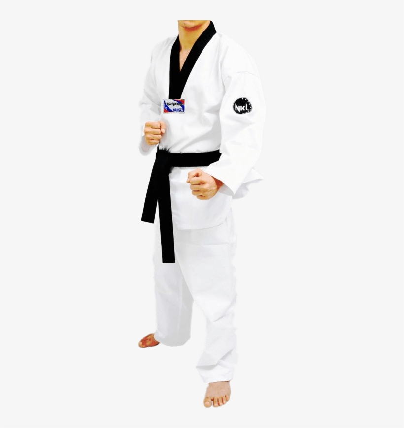 Dobok Taekwondo Training Starter Cuello Negro - Taekwondo, transparent png download