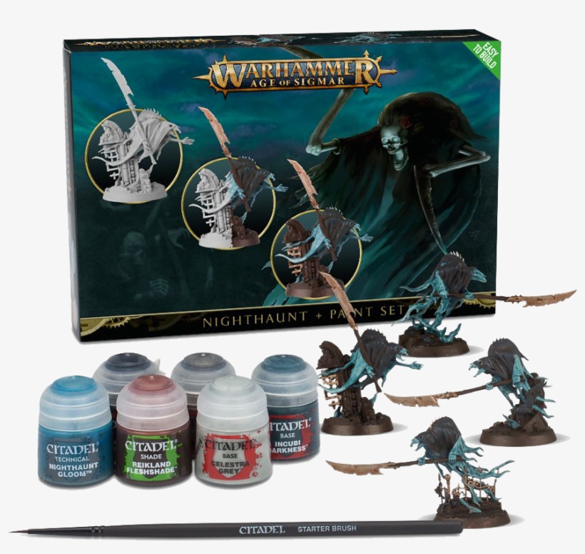 También Viene Una Guía De Pintura Fácil De Seguir - Warhammer Nighthaunt Paint Set, transparent png download
