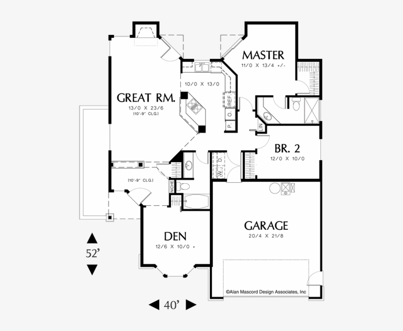 Image For Naylor Great Room Plan With Bay Window In - Diagram, transparent png download