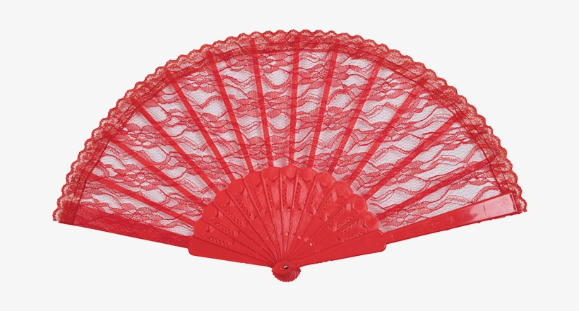 Red Lace Fan Accessory - Accessories Fan Used In Dresses, transparent png download