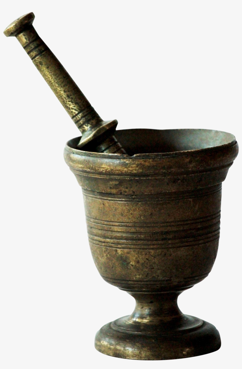 18th Century Antique Brass Apothecary Mortar And Pestle - Mortar And Pestle, transparent png download
