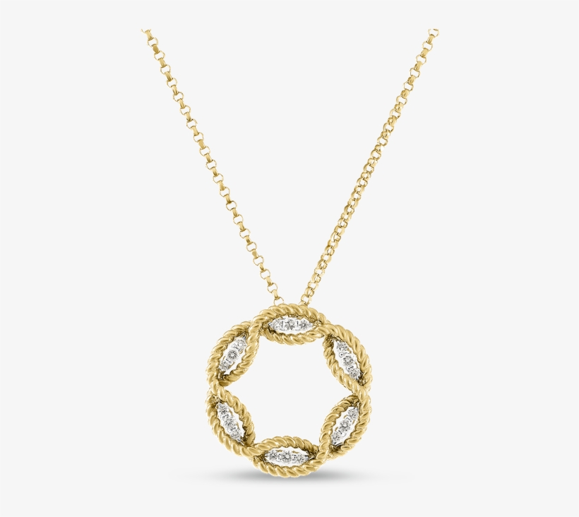 Roberto Coin Medium Diamond Circle Necklace - Pendant, transparent png download