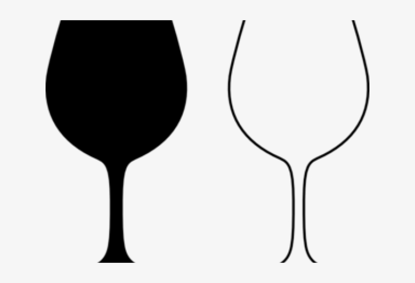 Wineglass Cliparts - Black Wine Glass Clip Art, transparent png download