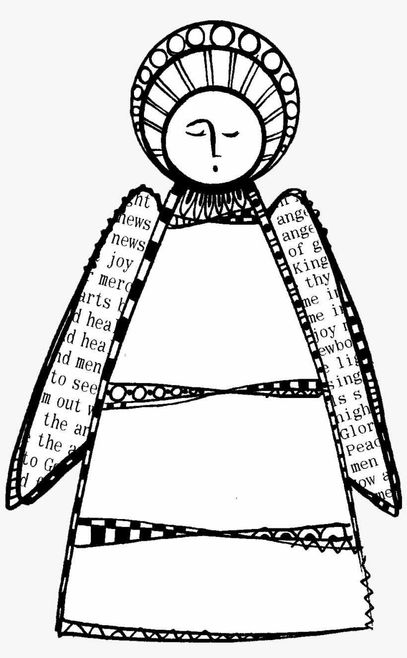Christmas Angel Outline Free Digi Stamp - Illustration Transparent PNG -  1053x1569 - Free Download on NicePNG, image size:820x1326