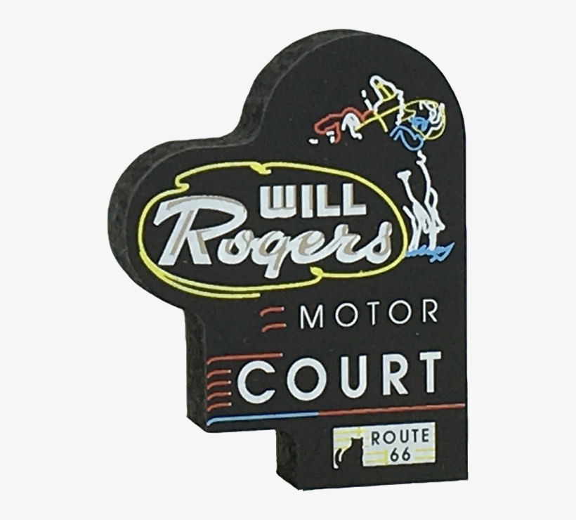 Rt 66-will Rogers Motor Court Neon Sign, Tulsa, Ok - Label, transparent png download