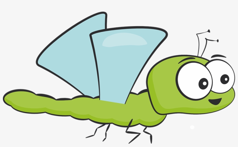 Insect, Dragonfly, Green - Dragonfly Cartoon Drawing Eaay, transparent png download
