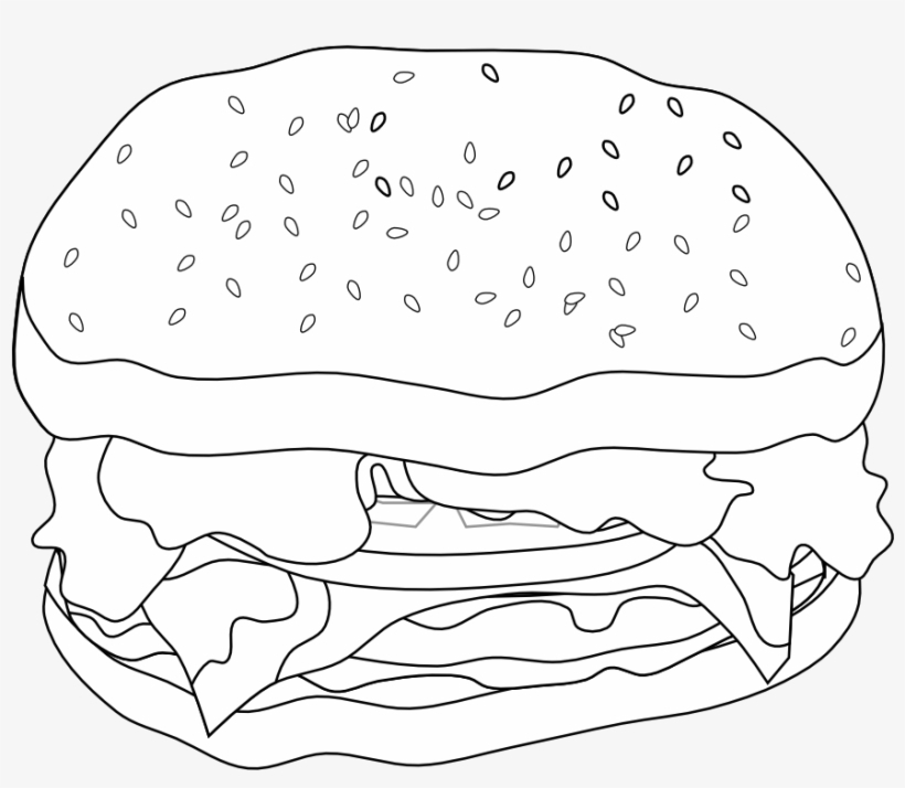 Cheeseburger Clip Art Black And White