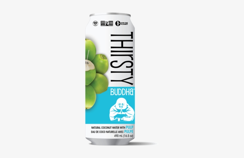 Thirsty Buddha All-natural Coconut Water With Pulp, - Thirsty Buddha Sparkling Coconut Water, transparent png download