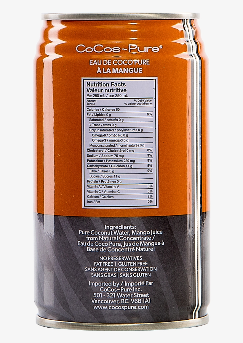 Cocos Pure Mango Coconut Water - Sports Drink, transparent png download