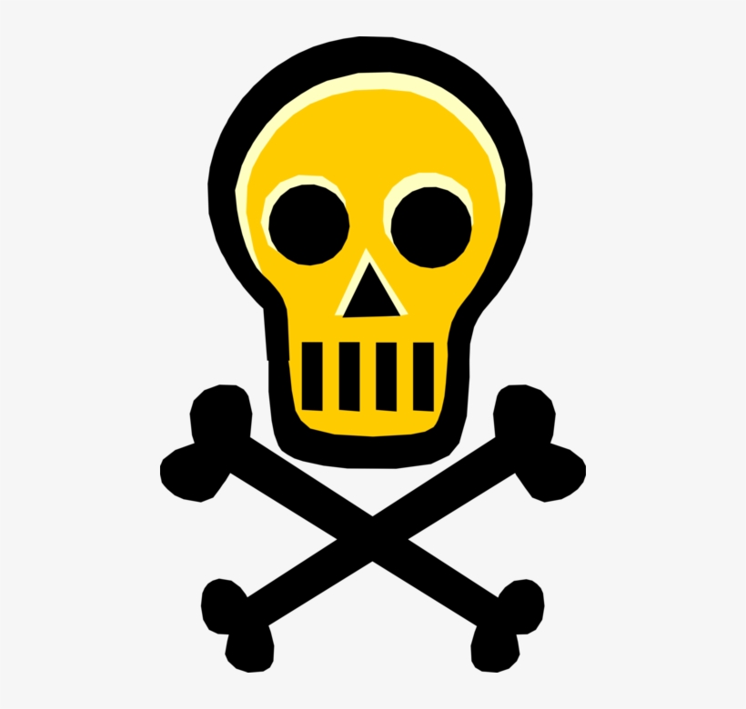 Vector Illustration Of Skull And Crossbones Identify - Virus, transparent png download