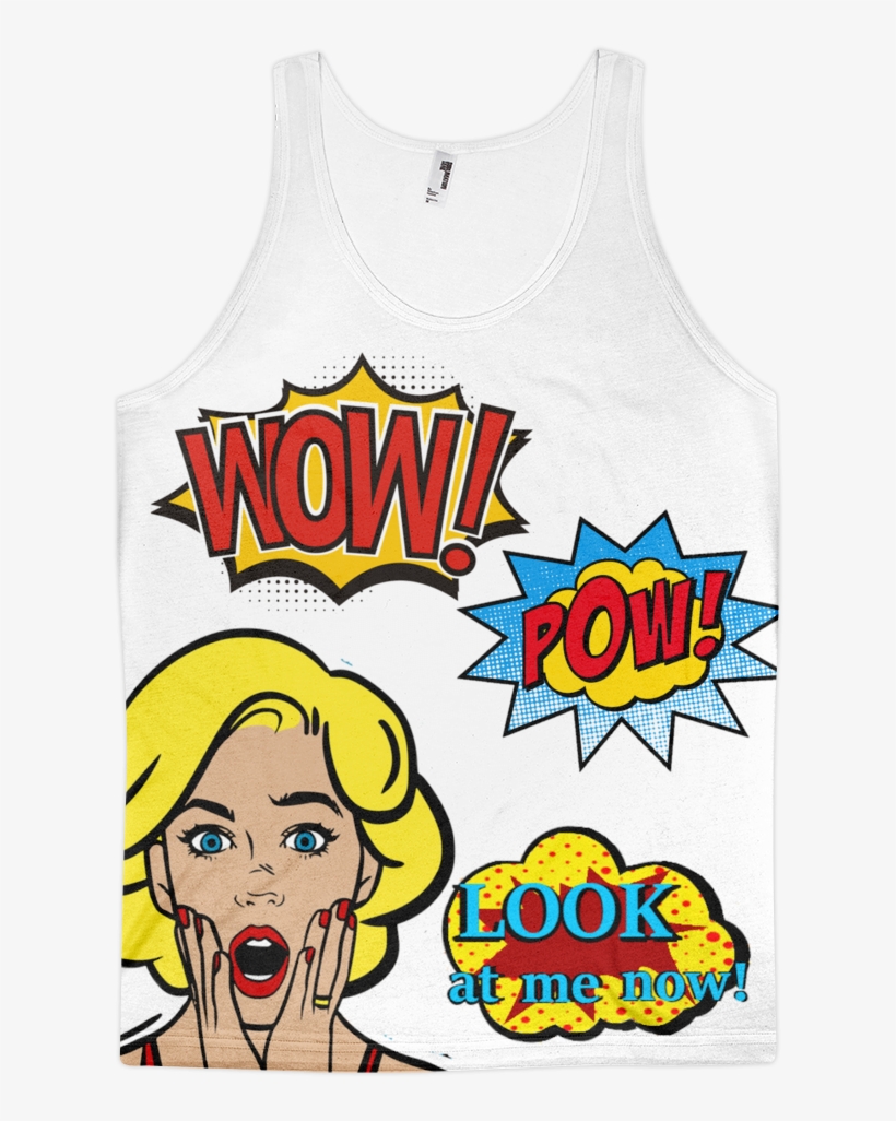 Prexz Wow Pow Look At Me Now Comic Jersey - Active Tank, transparent png download