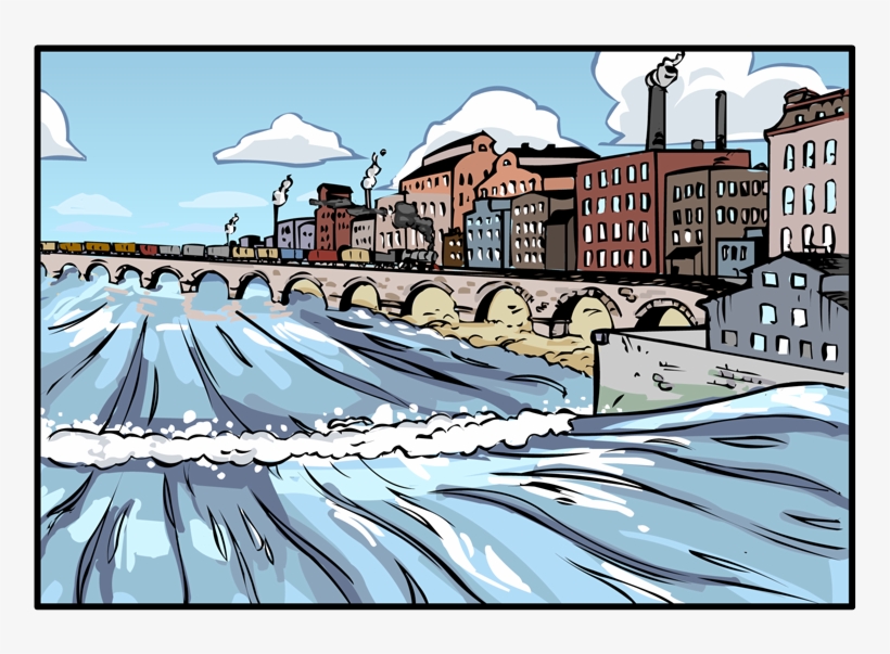 The View Shifts To The Mississippi River And Saint - St Anthony Falls Animated, transparent png download