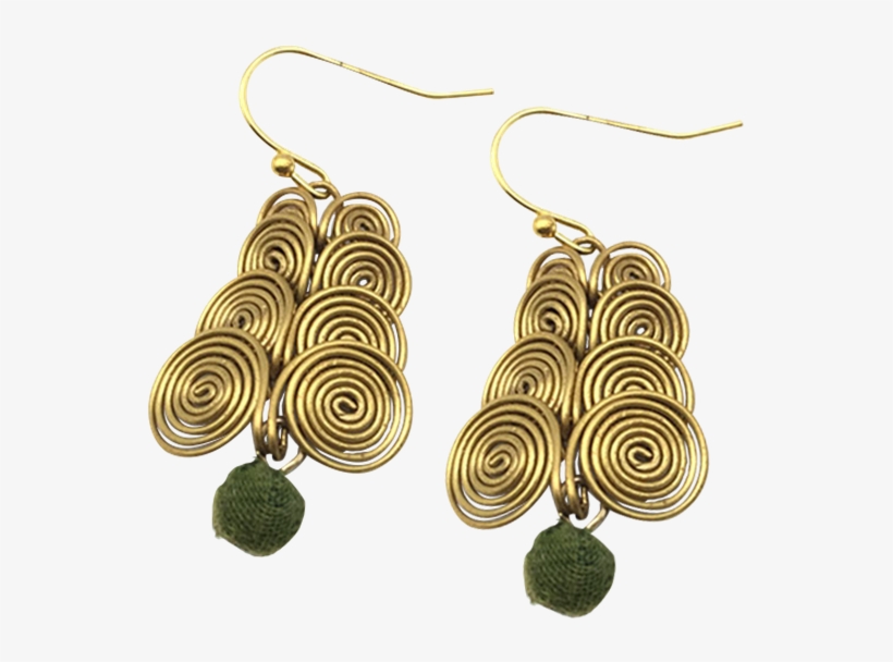 Golden Swirls Norse Bead Earrings - Earrings, transparent png download