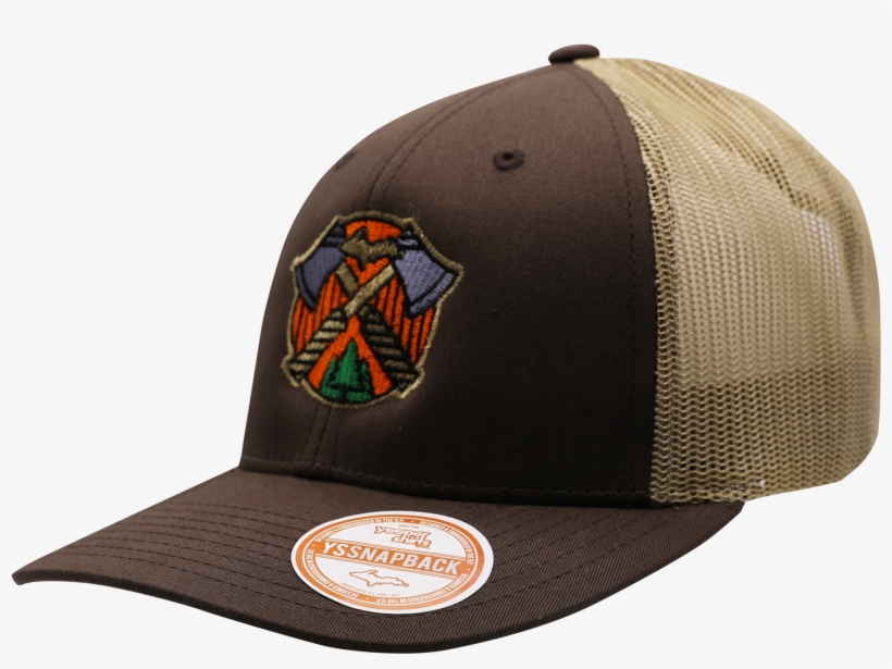 Hat - "u - P - Axes" Brown/khaki Low Profile Trucker - Brown And Orange Trucker Hat, transparent png download