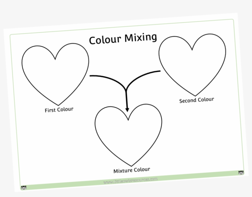 Free Colour Mixing Hearts Printable Early Years/ey - Heart, transparent png download