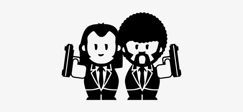 Pegatina Pulp Fiction Vincent And Jules - Pulp Fiction Cartoon, transparent png download