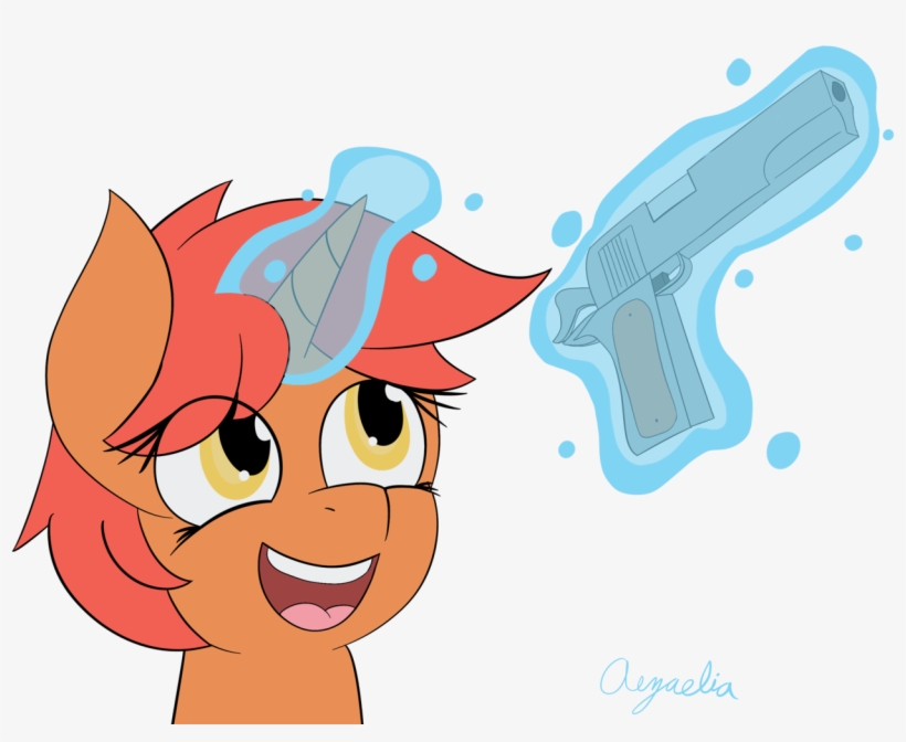Aezaelia, Gun, Handgun, M1911, Magic, Pistol, Pony, - Cartoon, transparent png download