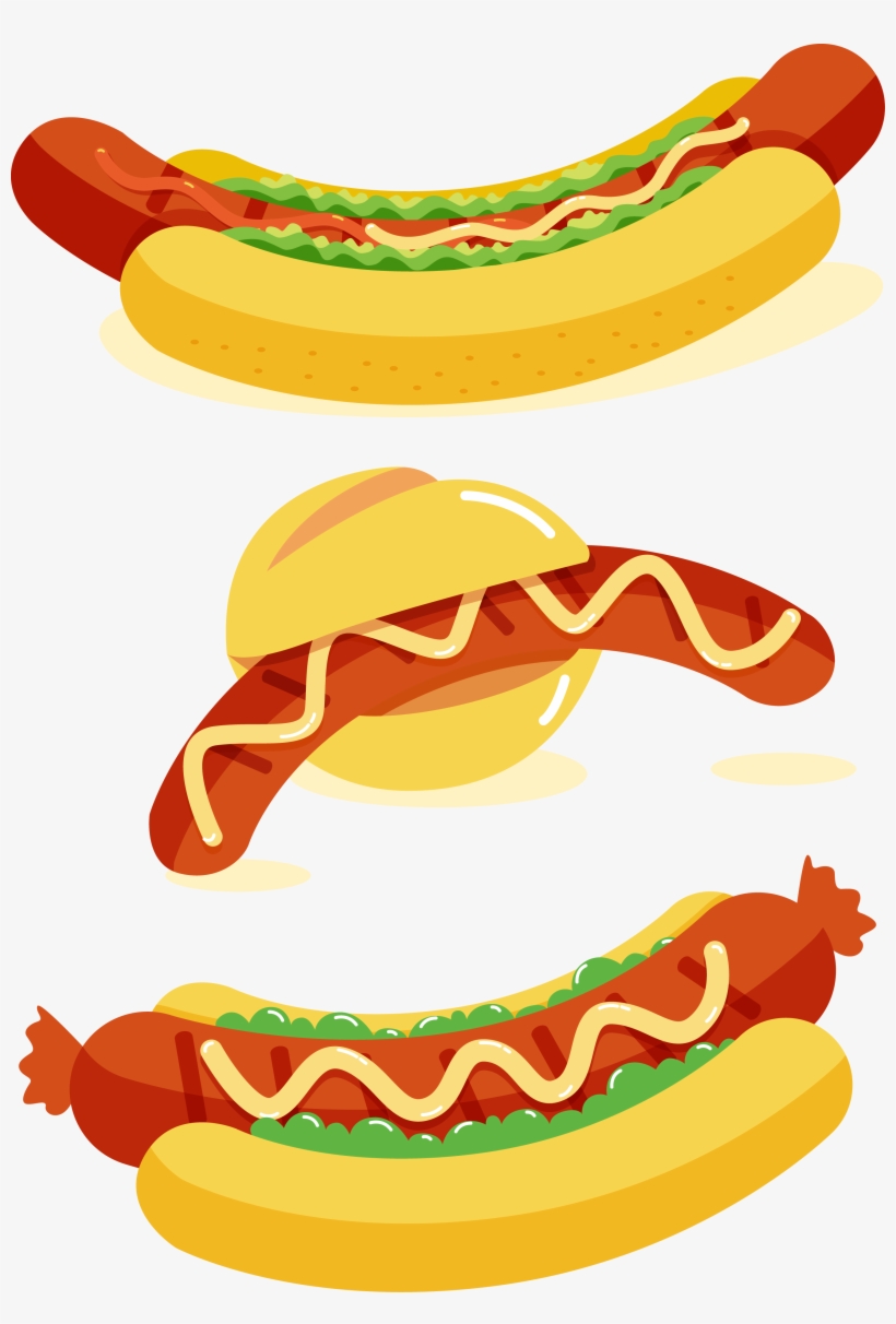 Fast Food Vector Hot Dog Bratwurst Sausage Fast Food - Sausage, transparent png download