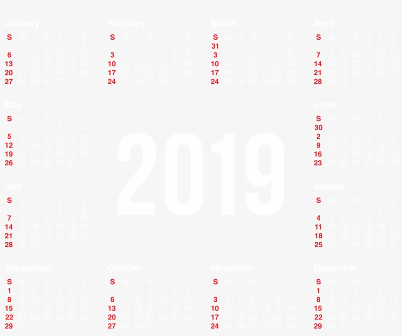 2019 Transparent White Calendar Png Image, transparent png download