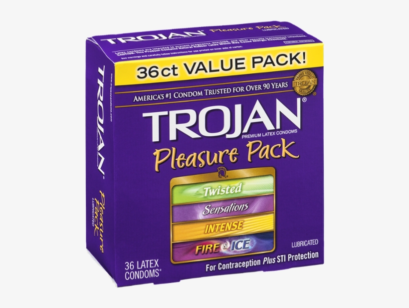 Trojan Pleasure Pack Lubricated Premium Latex Condoms - Trojan Condoms, transparent png download