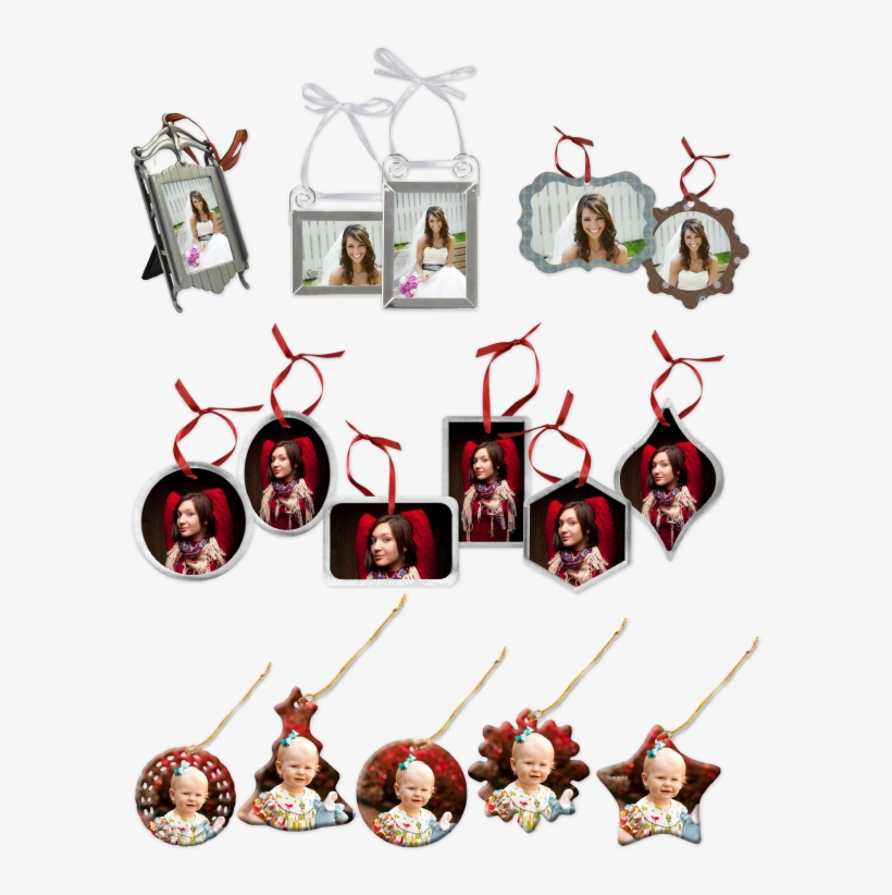 Silver Frame Ornaments 2-2×3 Prints In A Decorative - Cartoon, transparent png download