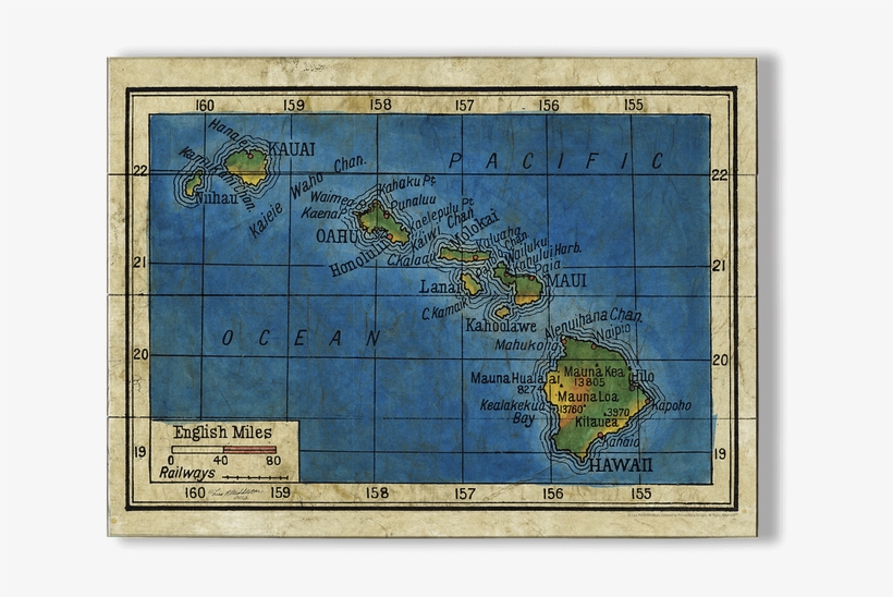 Hawaii 1906 Historical Map Painting, transparent png download