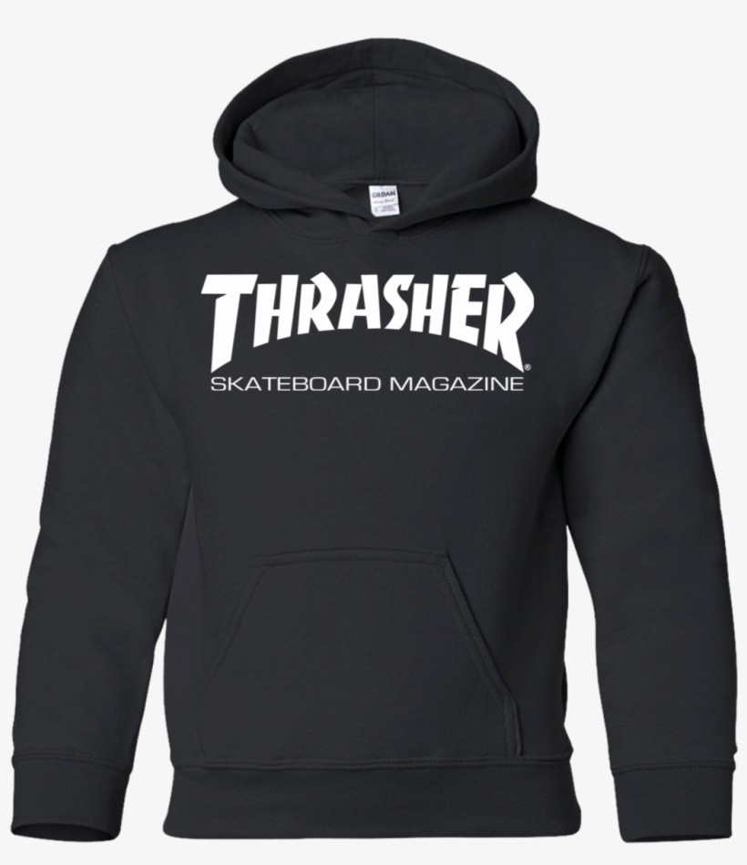 Thrasher Magazine Skateboarding White Original Logo - Soccer Mom Hoodie, transparent png download