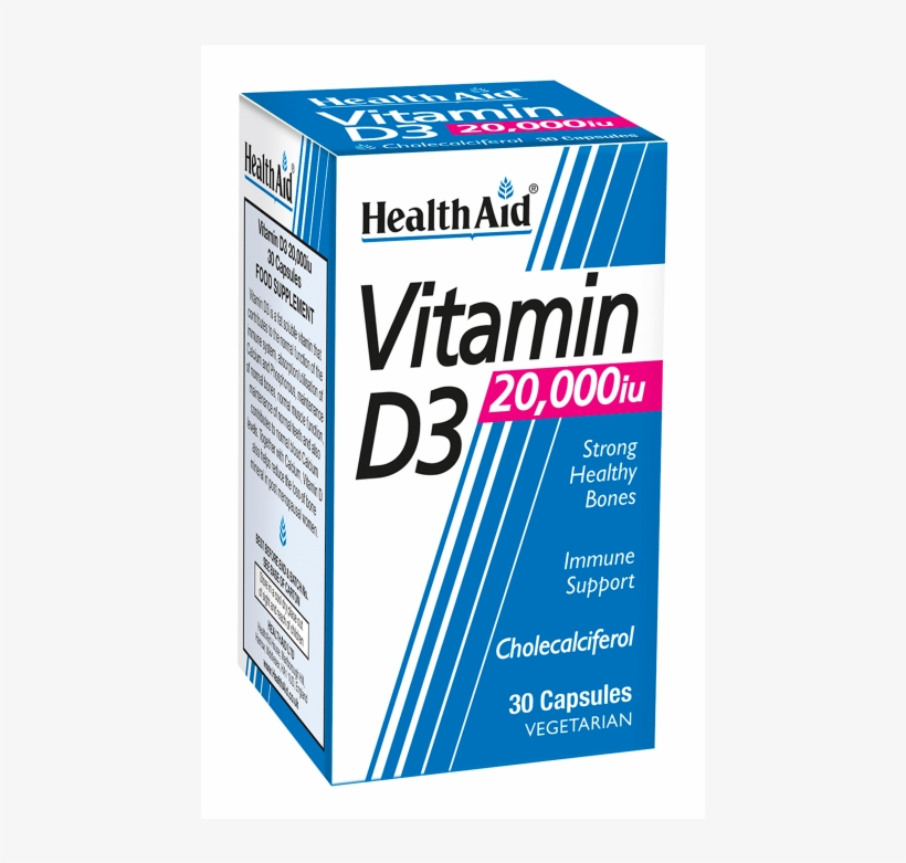Ha 0020 801228 Vitamind3 20000iu 30 Tabs Pshop Rgb - Health Aid Vitamin B12, transparent png download