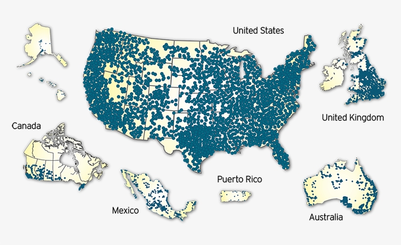 A Map Showing All Of The Surcharge-free Atms Available - America Map Icon, transparent png download