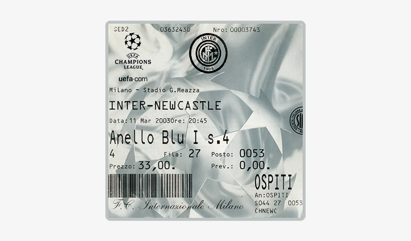 Inter Milan Champions League 2003 - Uefa Champions League, transparent png download
