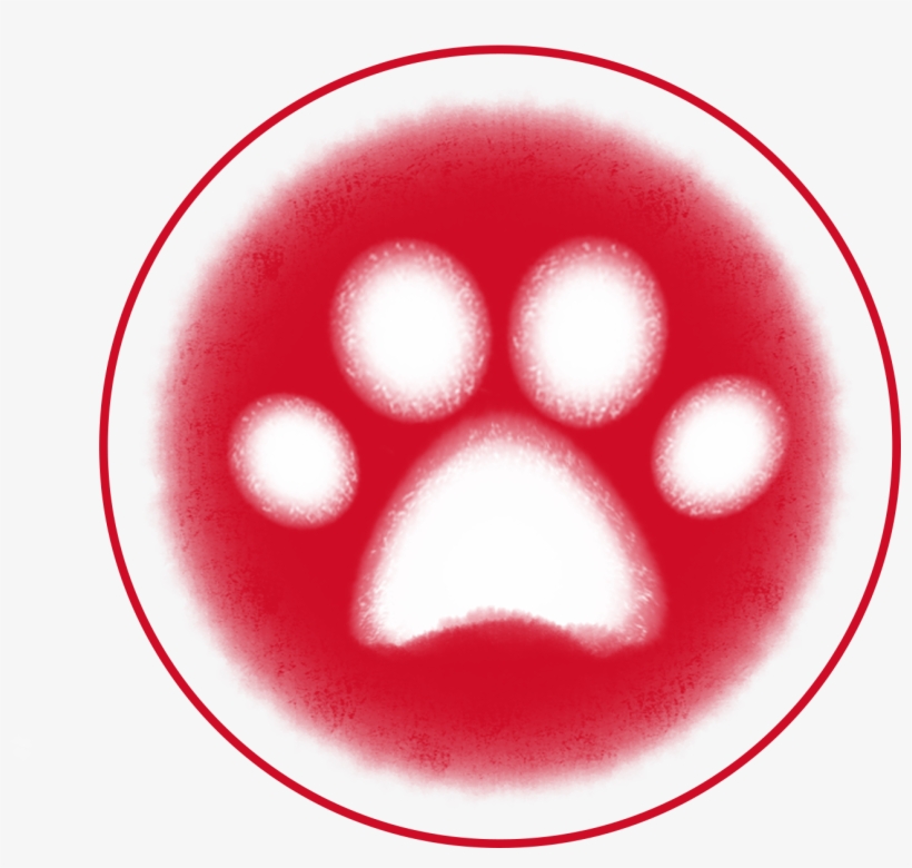 Sceau Empreinte De Patte D'animal Rouge Chien Png Et - Circle, transparent png download