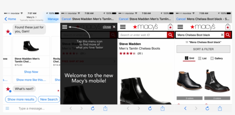 Macys Chatbot On Transfer To Mobile Site - Macy Chatbot, transparent png download