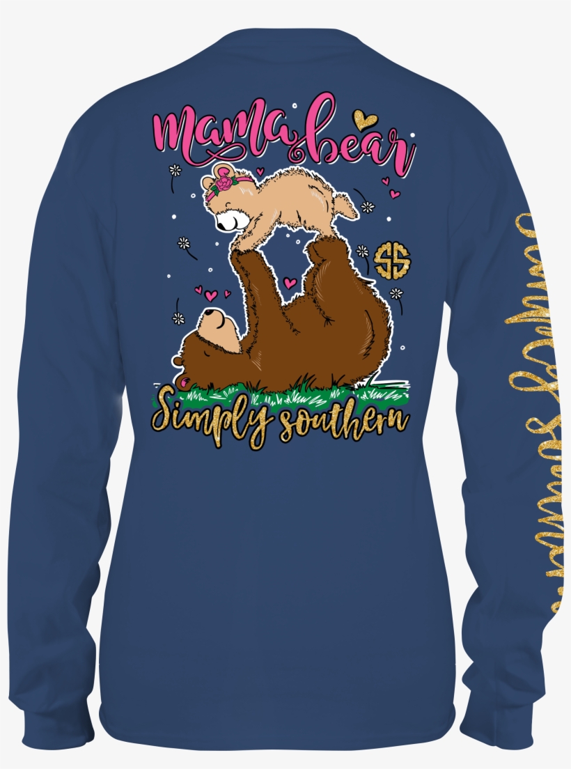 'mama Bear With Baby Bear' Long Sleeve Tee By Simply - Simply Southern Long Sleeve Shirts, transparent png download