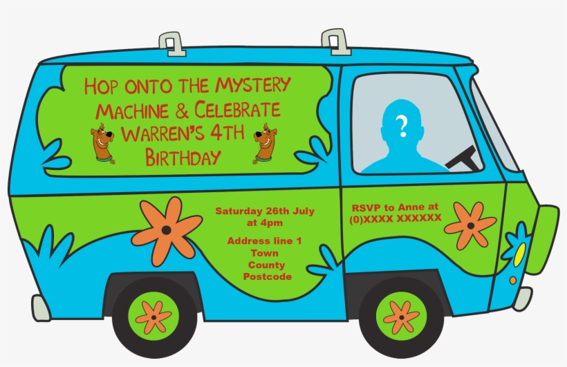 Scooby Doo Birthday Invitation Designed By Me At Nic's - Mystery Machine Png, transparent png download