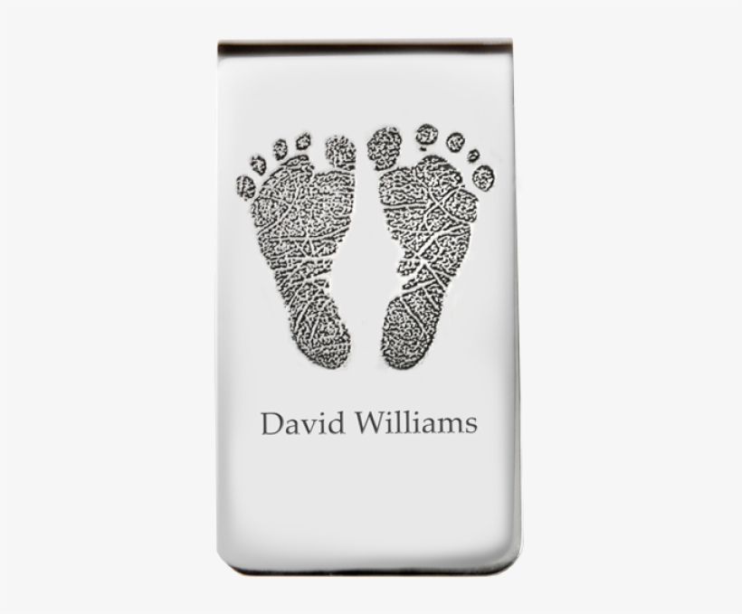 2 Baby Feet Footprints Money Clip - Footprint, transparent png download