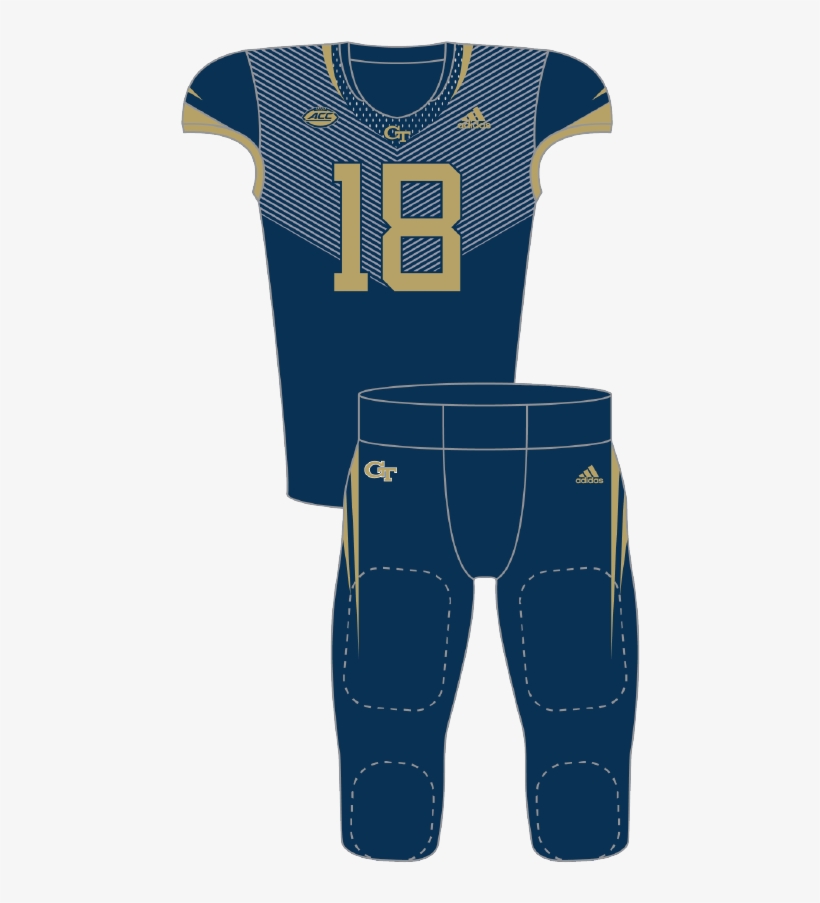 Georgia Tech 2018 Blue Uniform - Sports Jersey, transparent png download