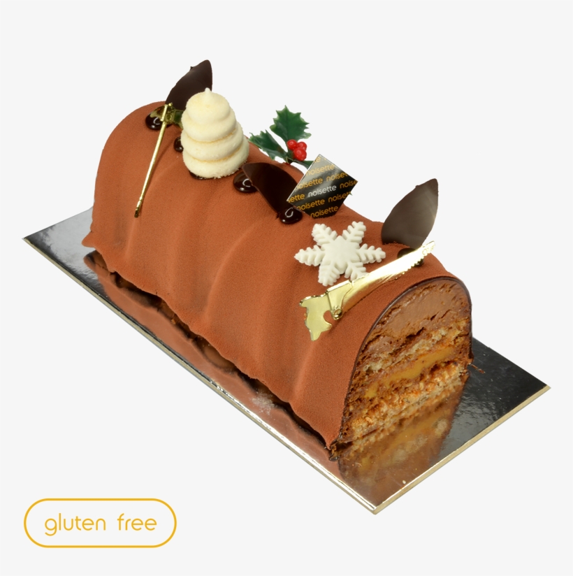 Choco Chic Christmas Log Cake, transparent png download