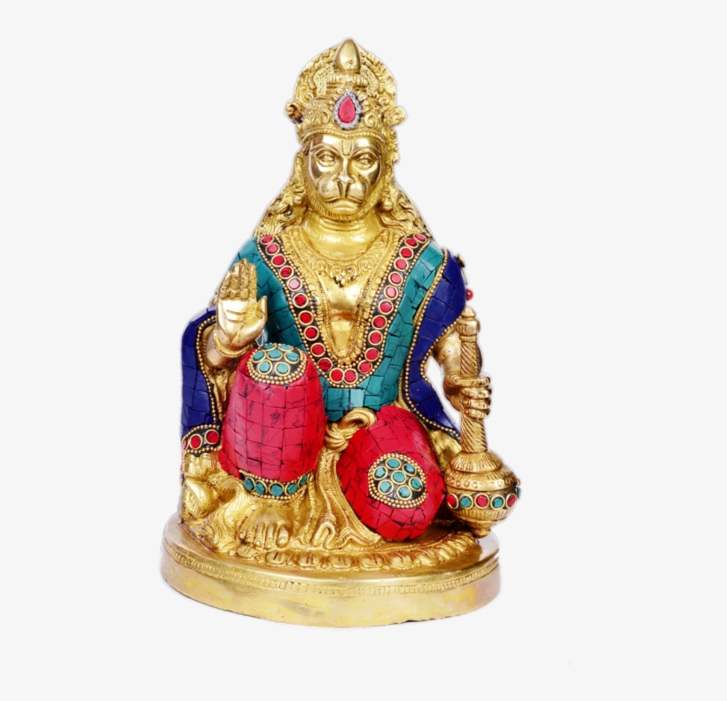 Baktha Hanuman Ardent Devotee Of Rama Turquoise Stone - Statue, transparent png download